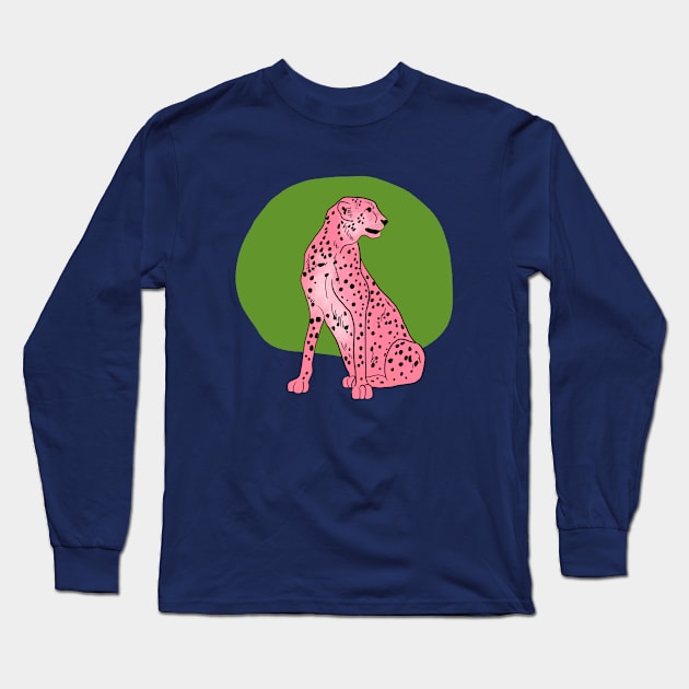 The Fastest One, Pink Edition, Cheetah Design Long Sleeve T-Shirt by Flo Art Studio